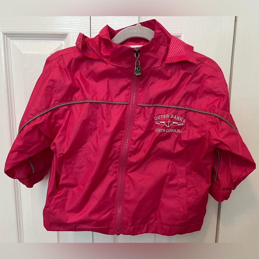 Hot Pink Lightweight Hooded Jacket/Raincoat Size 3T